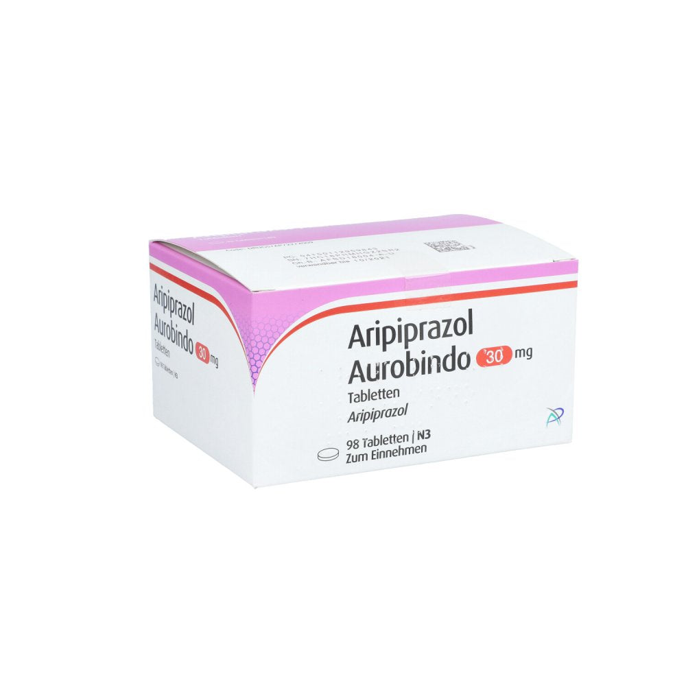 Das Produktfoto zeigt Aripiprazol Aurobindo 30 Mg Tabletten (98 stk) PZN 11295984
