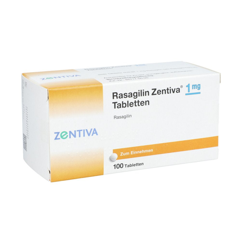 Das Produktfoto zeigt Rasagilin Zentiva 1 Mg Tabletten (100 stk) PZN 11312843
