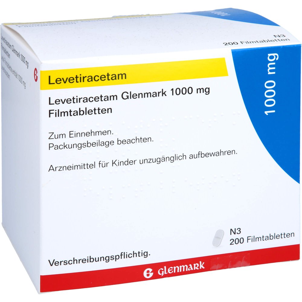 Levetiracetam Glenmark 1000 Mg Filmtabletten (200 stk)
