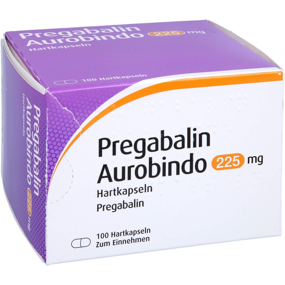 Das Produktfoto zeigt Pregabalin Aurobindo 225 Mg Hartkapseln (100 stk) PZN 11334649