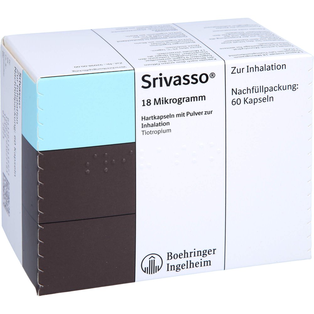 Das Produktfoto zeigt Srivasso 18 Μg Kapseln F.Handihaler Nachfüll (60 stk) PZN 11341997