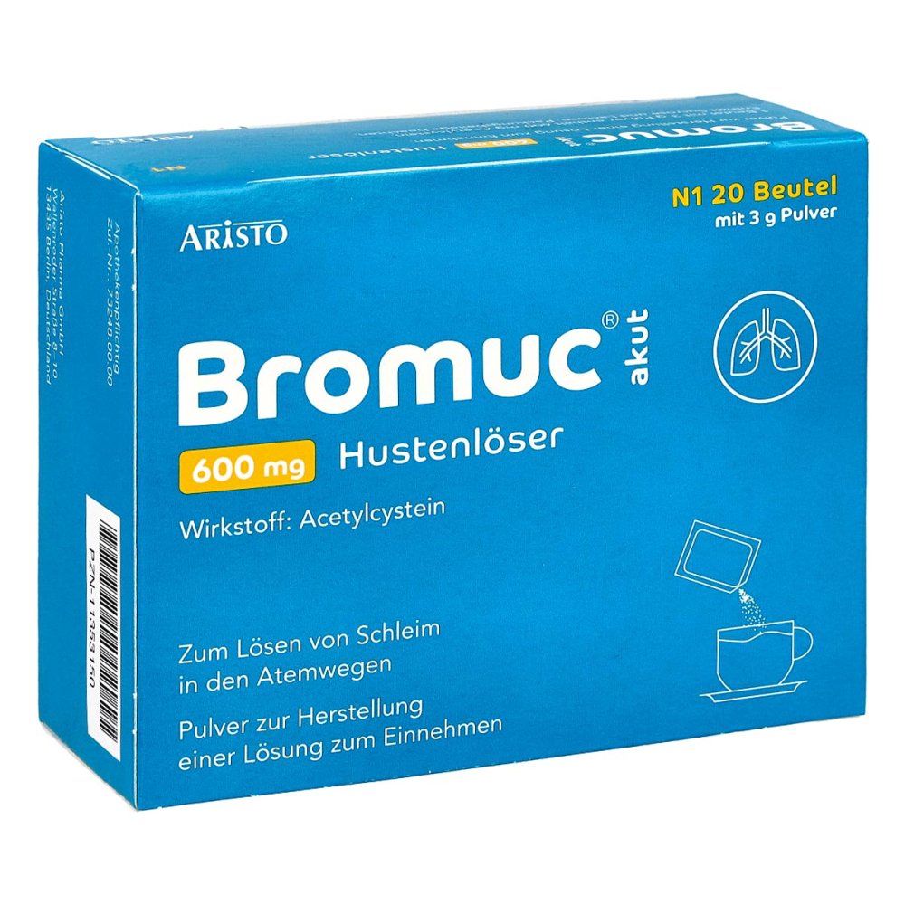 Bromuc Akut 600 Mg Hustenlöser Plv.Z.H.E.L.Z.Einn. (20 stk)