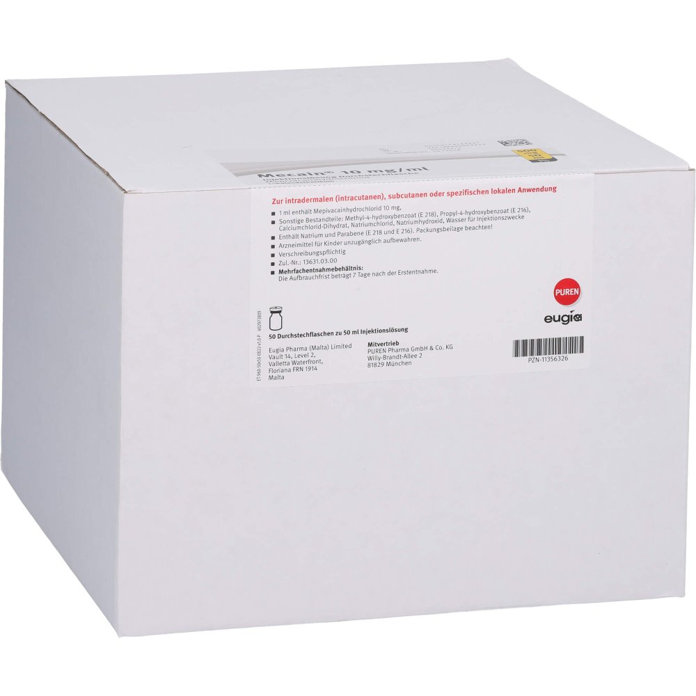Mecain 1% 10 Mg/Ml Inj.L.500mg/50ml Dsfl. (50X50 ml)