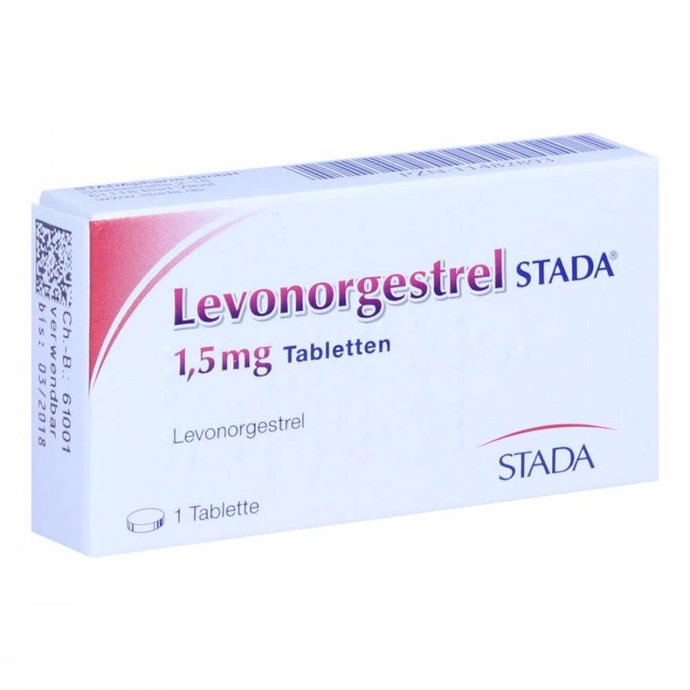 Das Produktfoto zeigt Levonorgestrel Stada 1,5 Mg Tabletten (1 stk) PZN 11482893