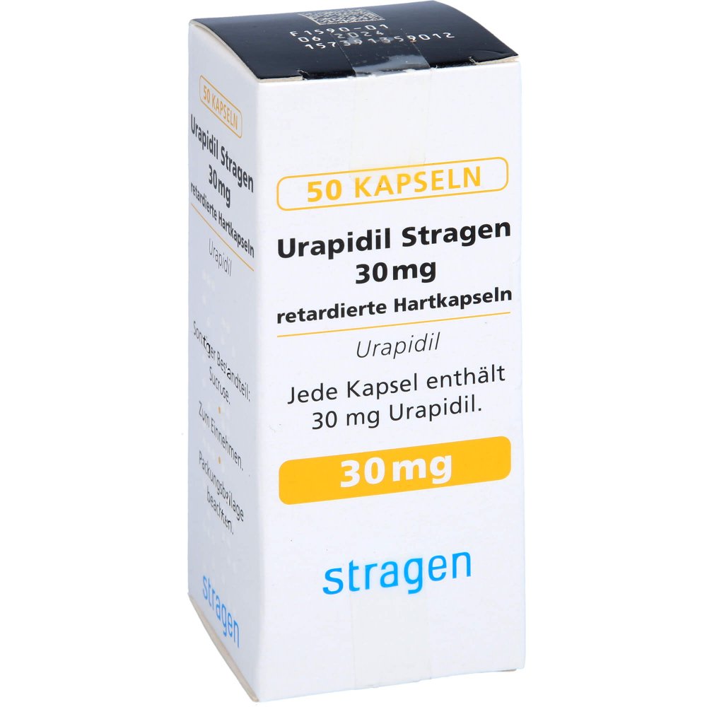 Das Produktfoto zeigt Urapidil Stragen 30 Mg Retardierte Hartkapseln (50 stk) PZN 11510939