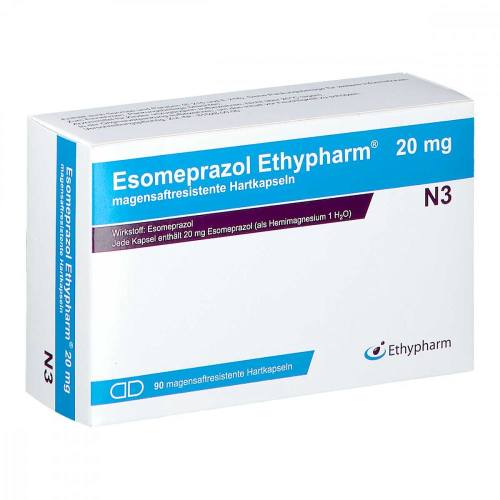 Esomeprazol Ethypharm 20 Mg Magensaftres.Hartkaps. (90 stk)