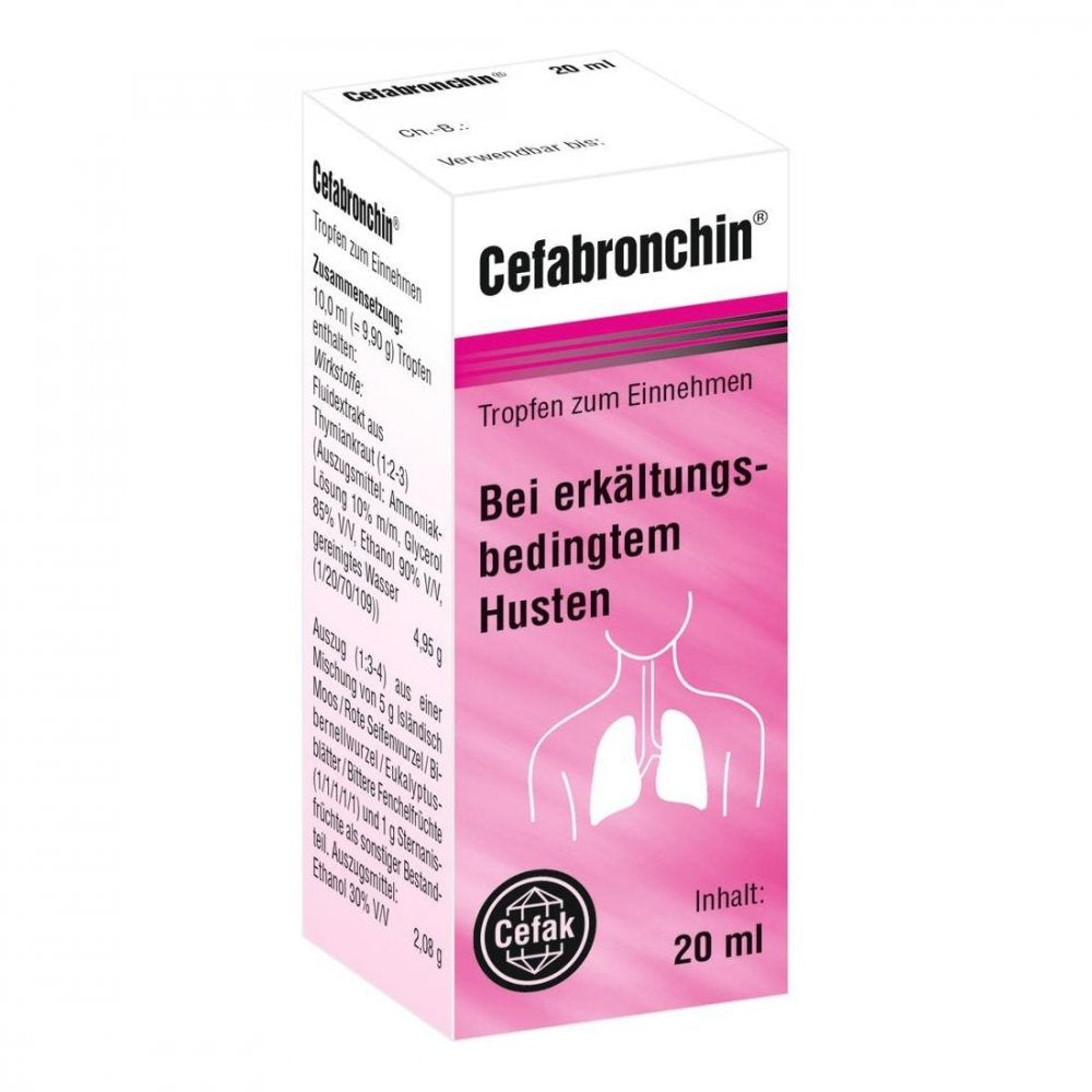 Das Produktfoto zeigt Cefabronchin Tropfen Zum Einnehmen (20 ml) PZN 11524545
