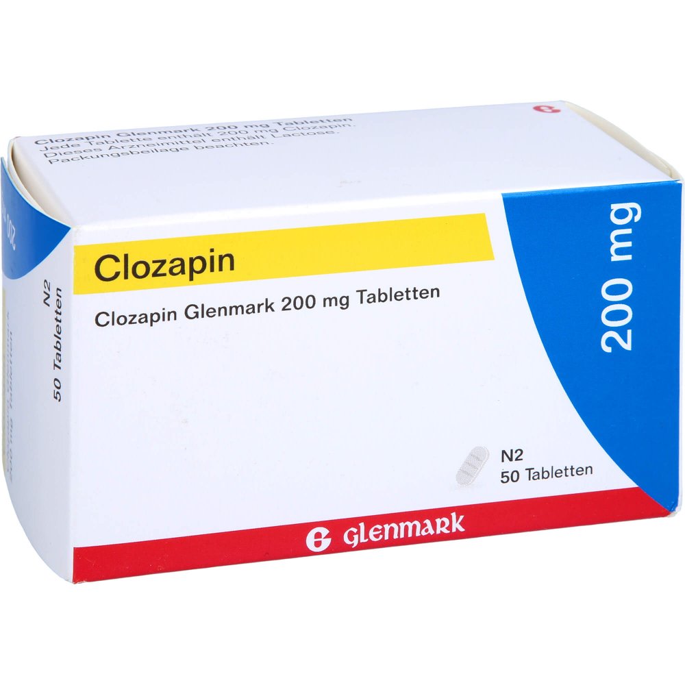 Das Produktfoto zeigt Clozapin Glenmark 200 Mg Tabletten (50 stk) PZN 11532510