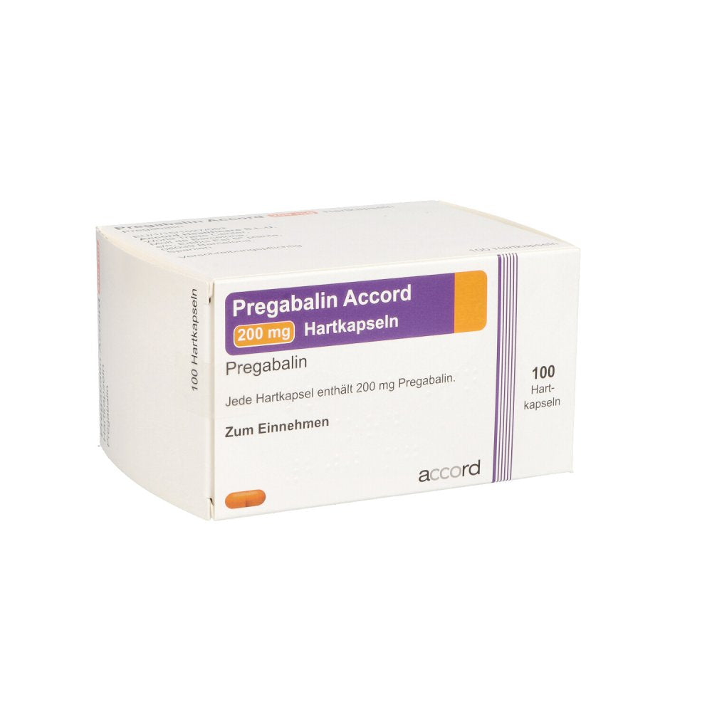 Das Produktfoto zeigt Pregabalin Accord 200 Mg Hartkapseln (100 stk) PZN 11539481