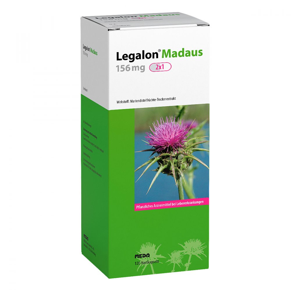 Das Produktfoto zeigt Legalon Madaus 156 Mg Hartkapseln (120 stk) PZN 11548184