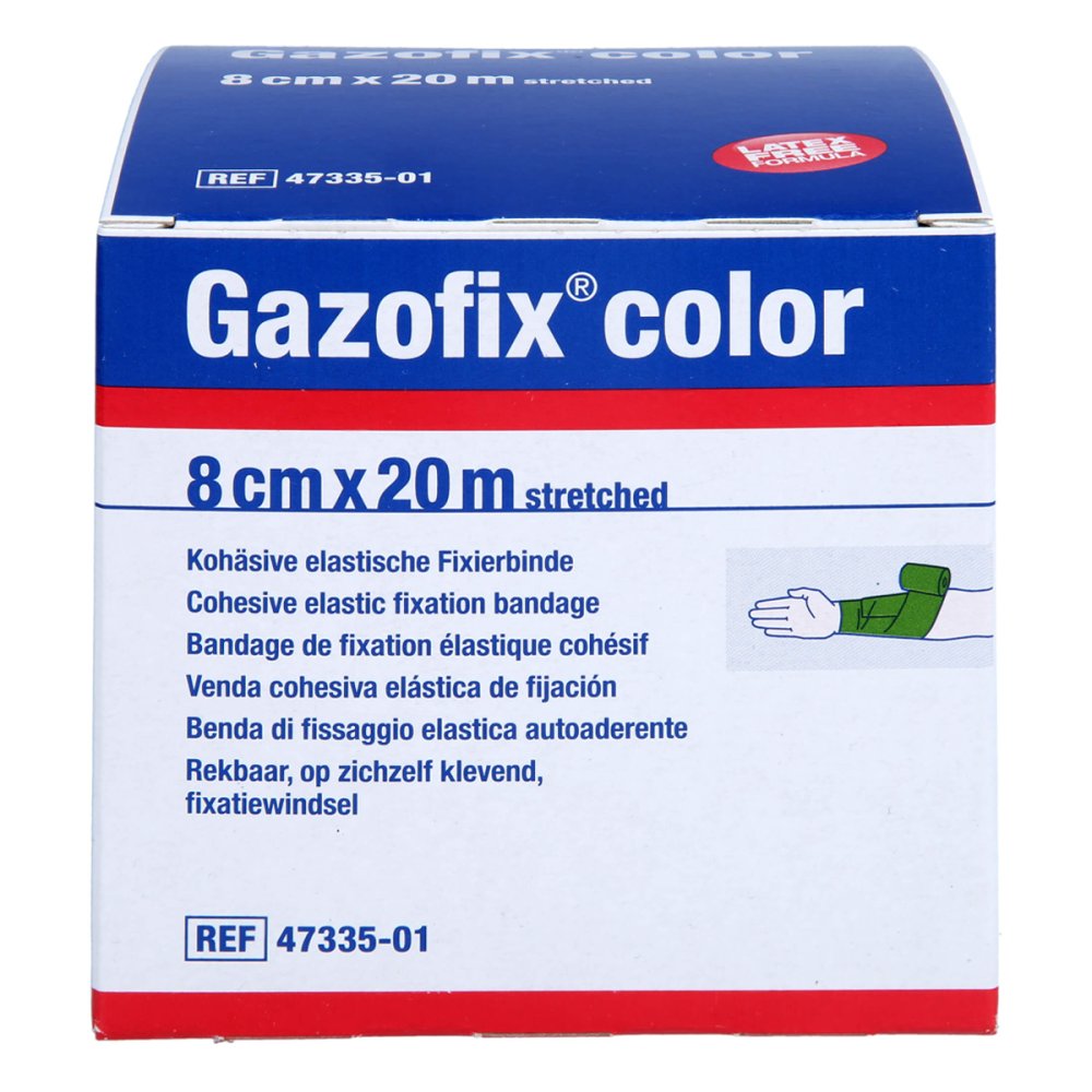 Gazofix Color Fixierbinde Kohäsiv 8 Cmx20 M Grün (1 stk)