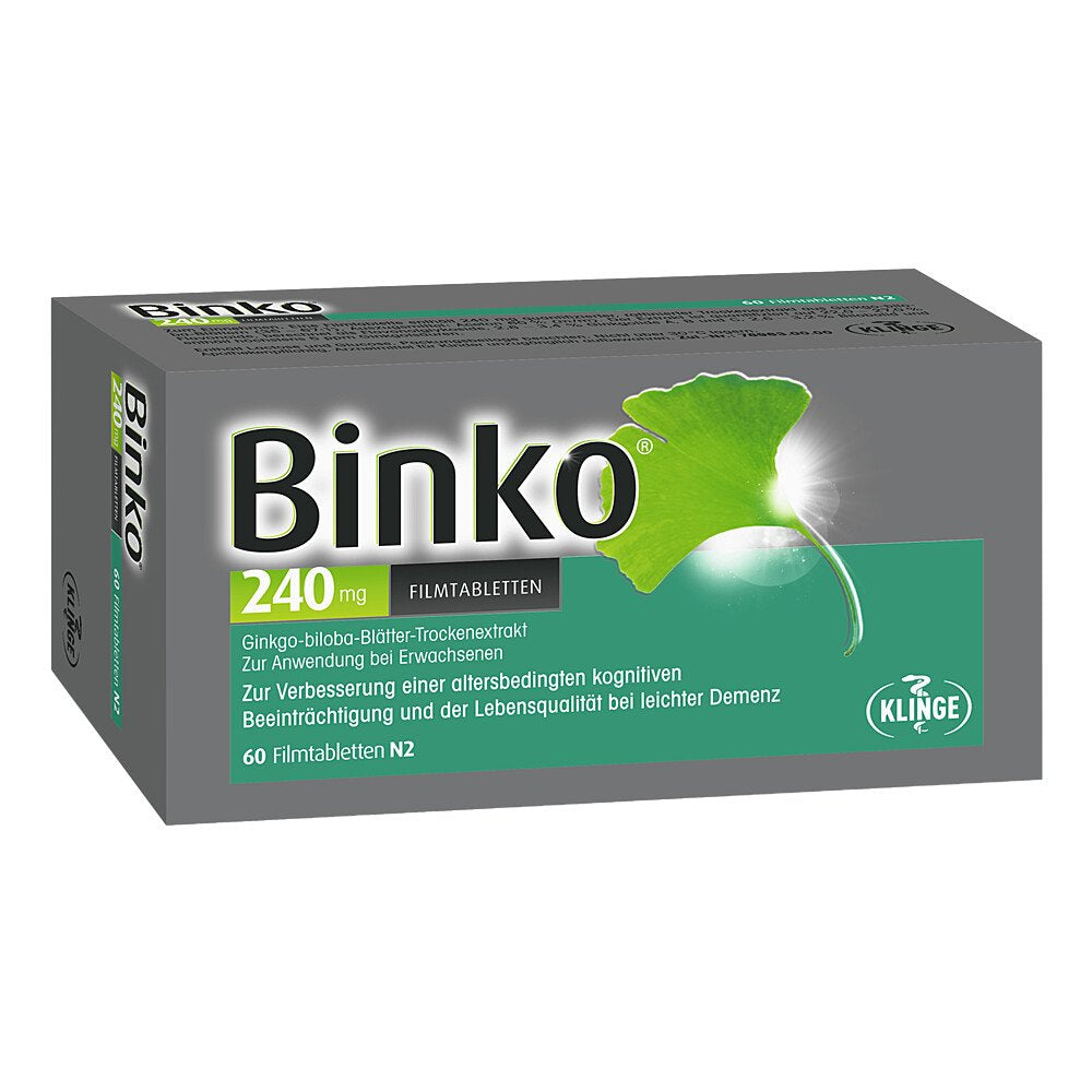 Das Produktfoto zeigt Binko 240 Mg Filmtabletten (60 stk) PZN 11645869