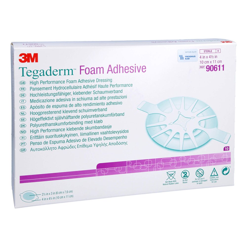 Tegaderm Foam Adhesive Fk 10x11 Cm Oval 90611 (10 stk)
