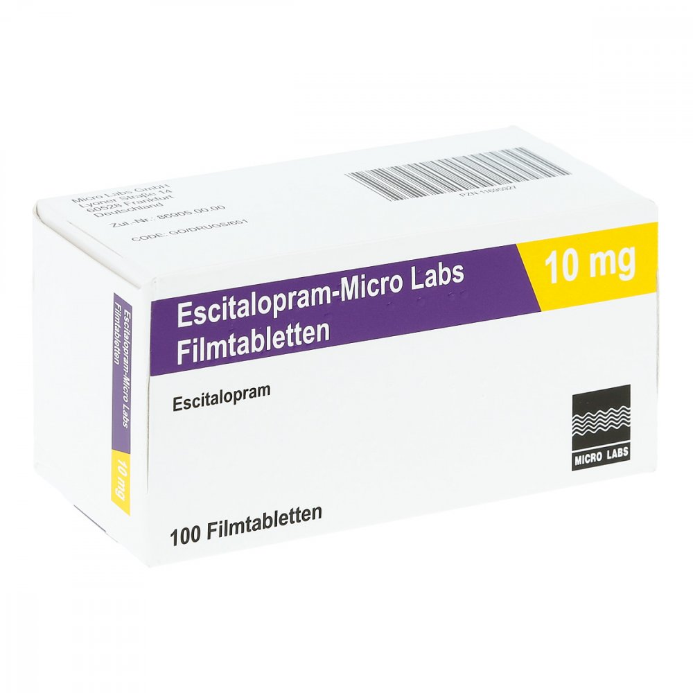 Escitalopram Micro Labs 10 Mg Filmtabletten (100 stk)