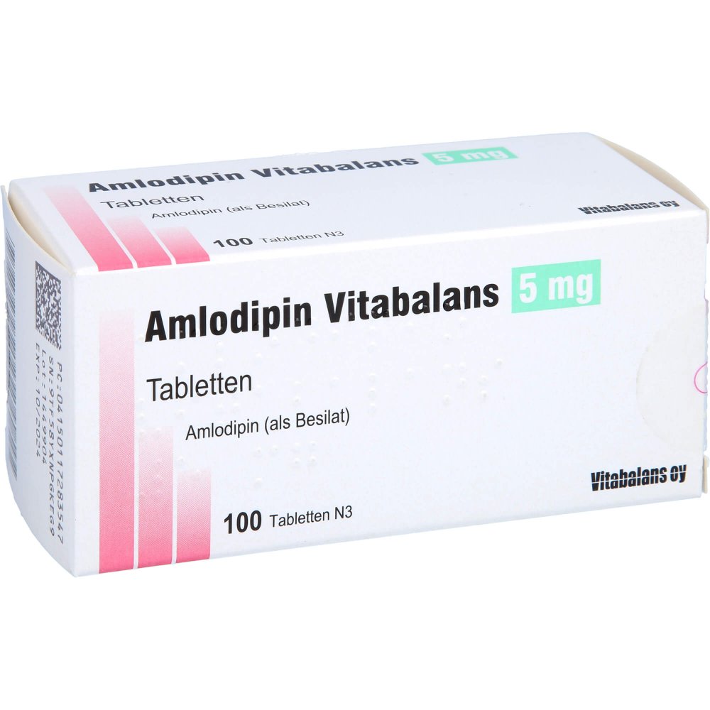 Amlodipin Vitabalans 5 Mg Tabletten (100 stk)