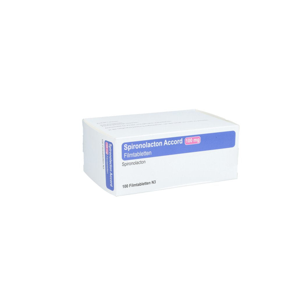 Das Produktfoto zeigt Spironolacton Accord 100 Mg Filmtabletten (100 stk) PZN 11852031