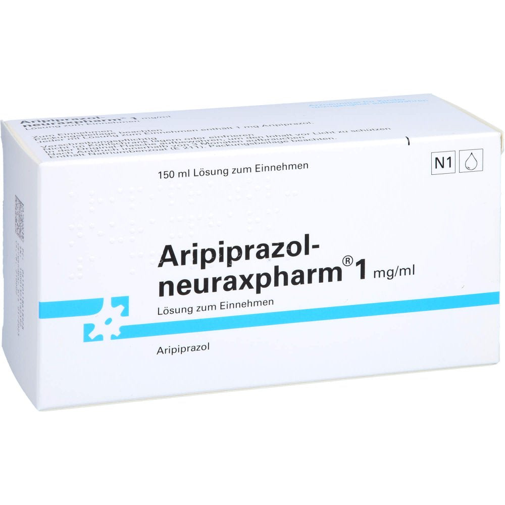 Das Produktfoto zeigt Aripiprazol-Neuraxpharm 1 Mg/Ml Lsg.Z.Einnehmen (150 ml) PZN 11861892