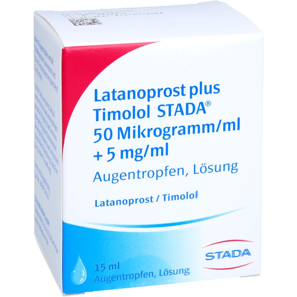 Das Produktfoto zeigt Latanoprost Plus Timolol Stada 50 Μg/Ml+5 Mg/Ml At (6X2.5 ml) PZN 11871100