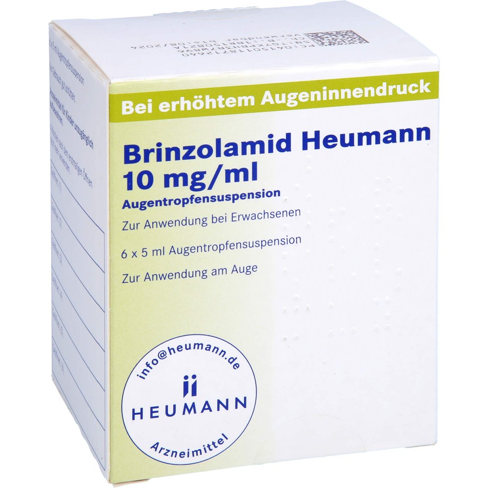 Das Produktfoto zeigt Brinzolamid Heumann 10 Mg/Ml Augentropfensusp. (6X5 ml) PZN 11871264