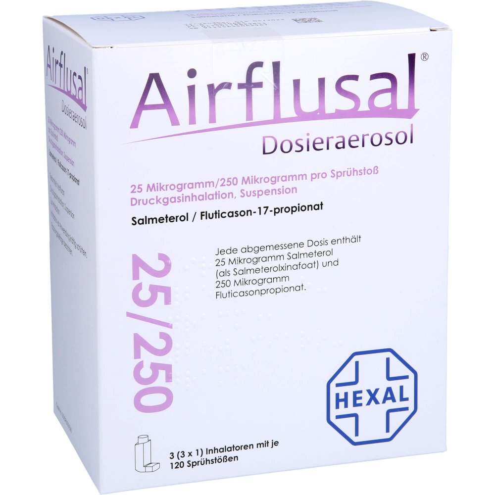 Airflusal Dosieraer.25 Μg/250 Μg/Sprühst.3x120 Hub (3 stk)