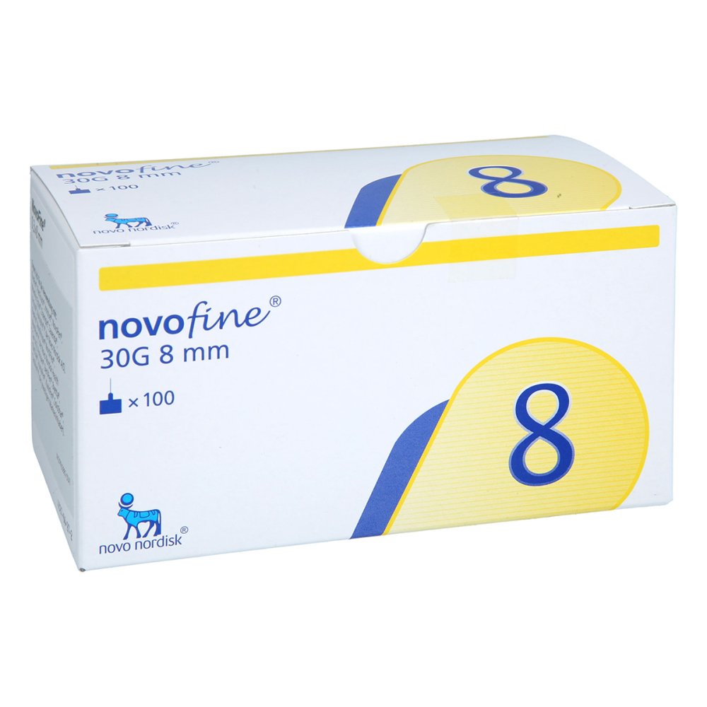 Das Produktfoto zeigt Novofine Nadeln 30 G 0,30x8 Mm (100 stk) PZN 12143348
