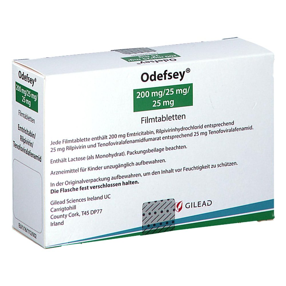 Odefsey 200 Mg/25 Mg/25 Mg Filmtabletten (3X30 stk)