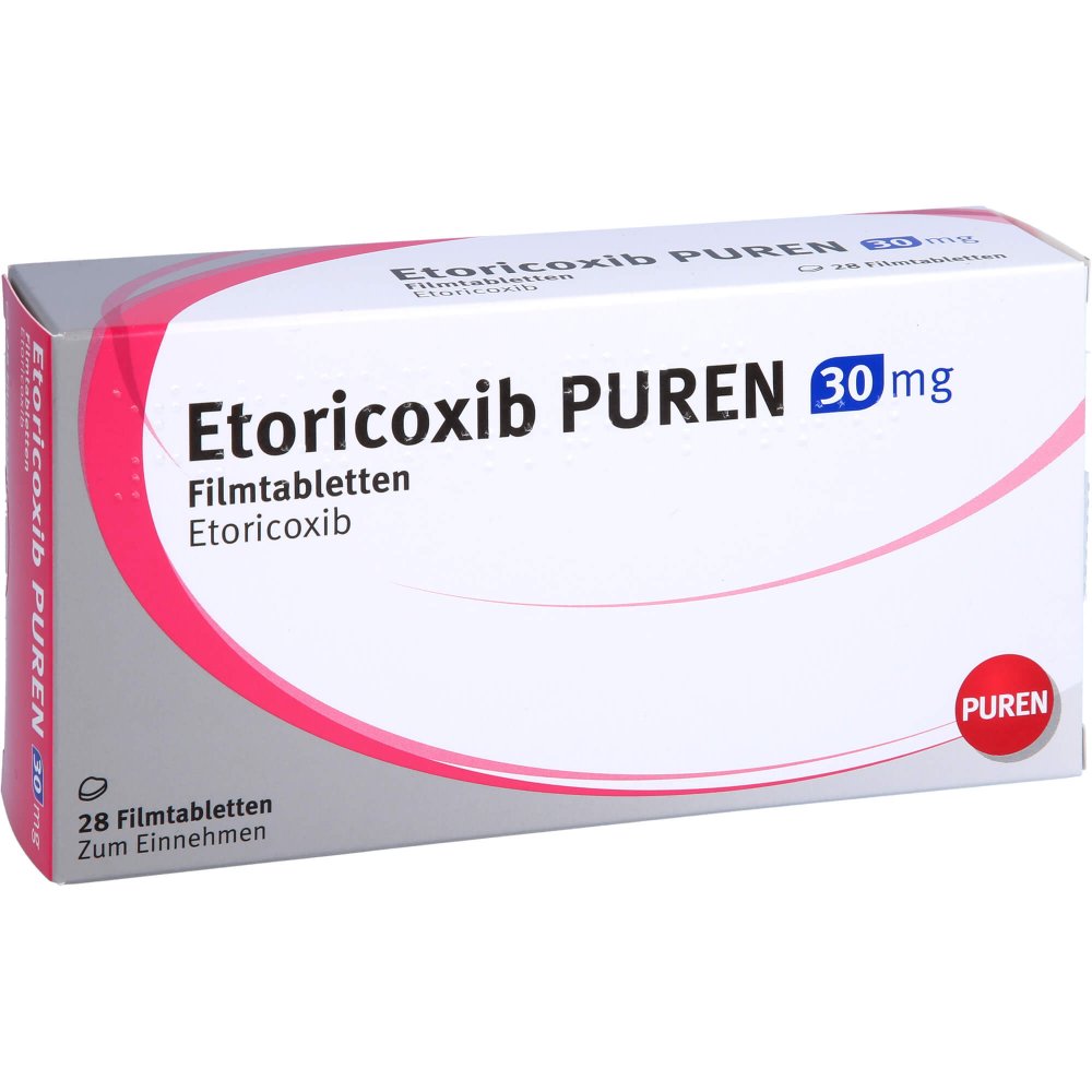 Das Produktfoto zeigt Etoricoxib Puren 30 Mg Filmtabletten (28 stk) PZN 12361631
