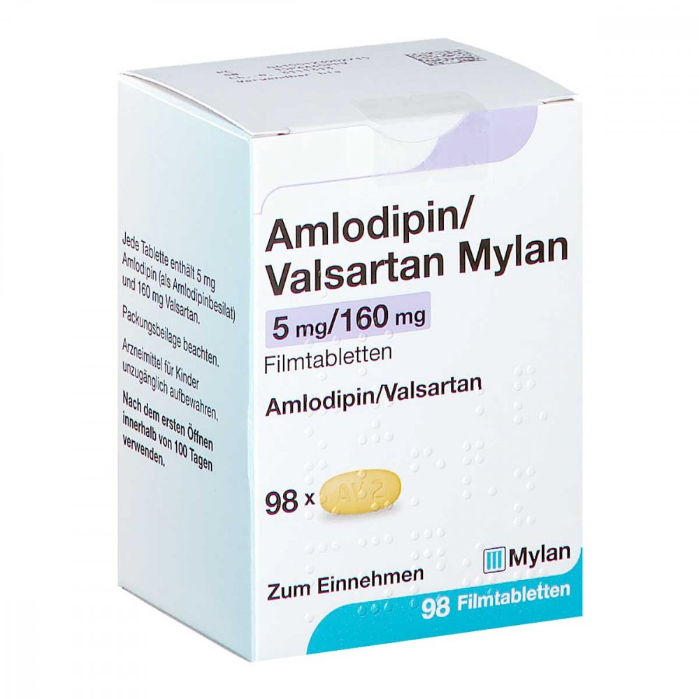 Amlodipin/Valsartan Mylan 5 Mg/160 Mg Filmtabl. (98 stk)