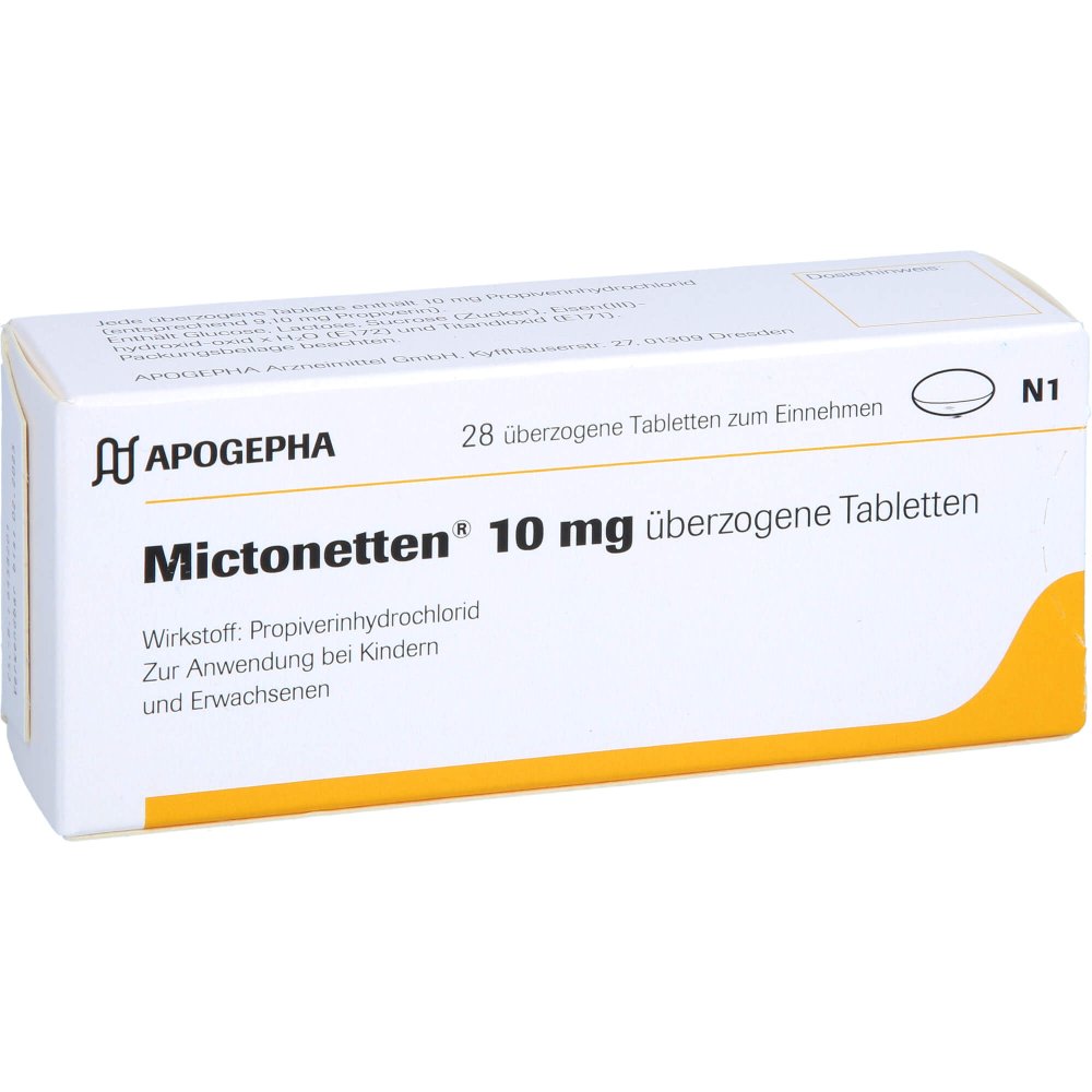 Das Produktfoto zeigt Mictonetten 10 Mg Überzogene Tabletten (28 stk) PZN 12438753