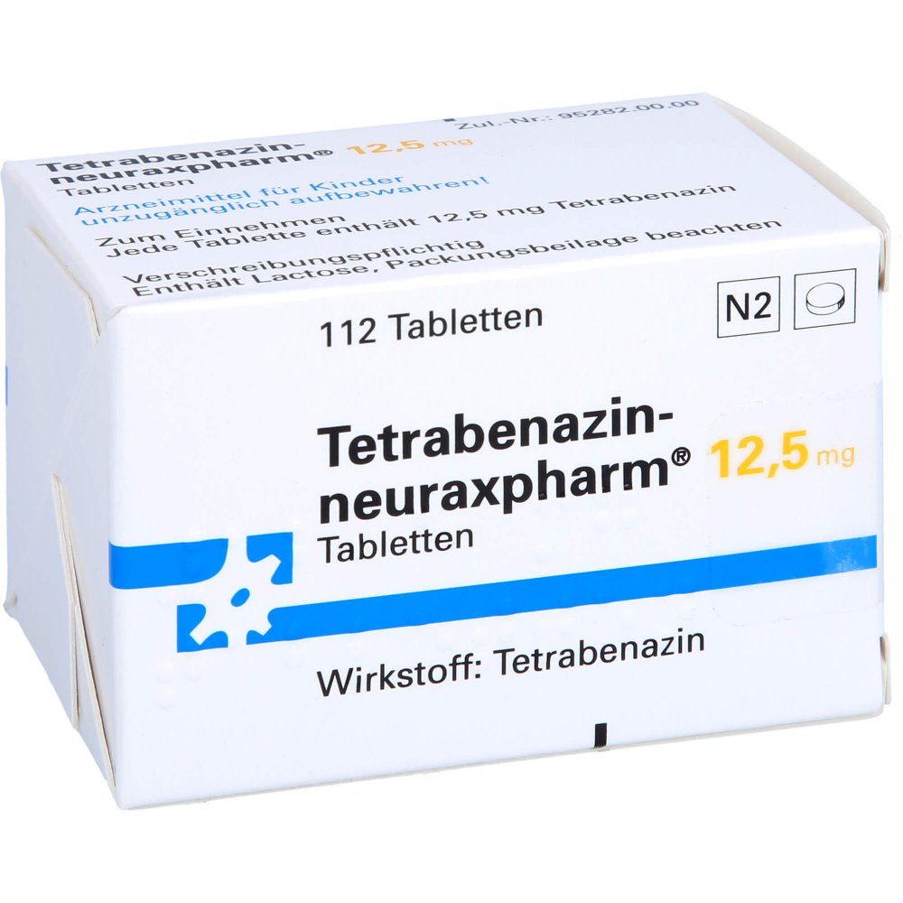 Das Produktfoto zeigt Tetrabenazin-Neuraxpharm 12,5 Mg Tabletten (112 stk) PZN 12450754