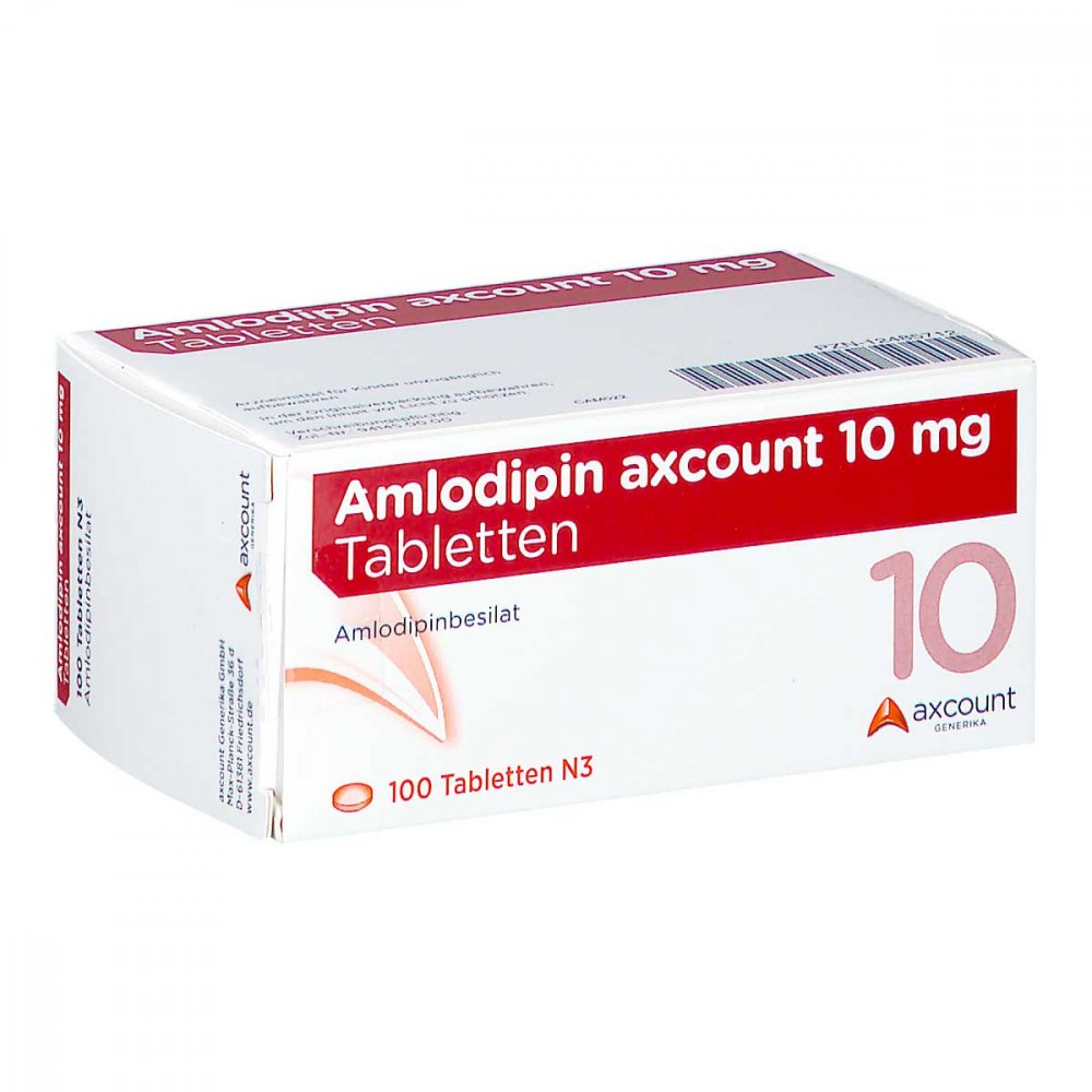 Das Produktfoto zeigt Amlodipin Axcount 10 Mg Tabletten (100 stk) PZN 12485712