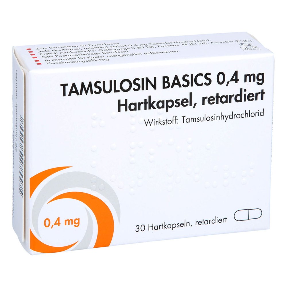 Das Produktfoto zeigt Tamsulosin Basics 0,4 Mg Hartkaps.Retard.Sun (30 stk) PZN 12529208