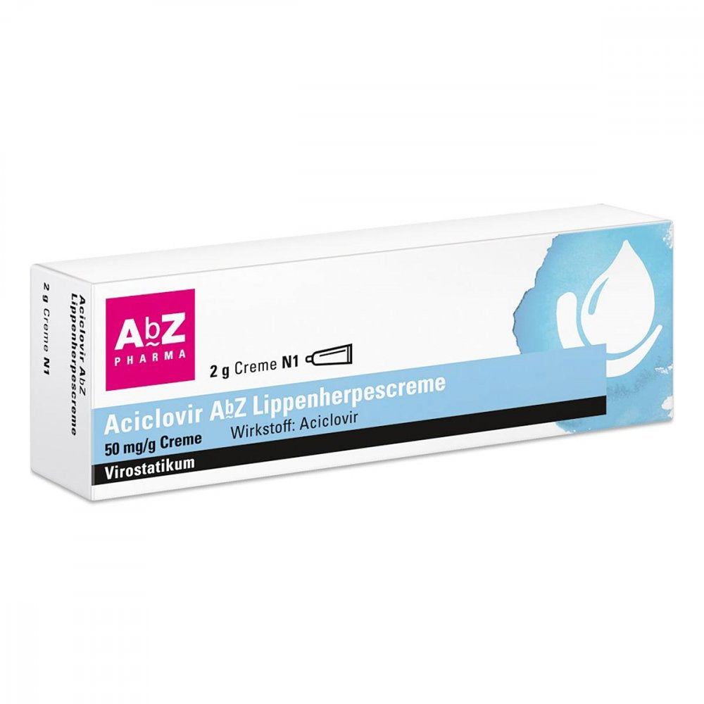 Das Produktfoto zeigt Aciclovir Abz Lippenherpescreme (2 g) PZN 12552880