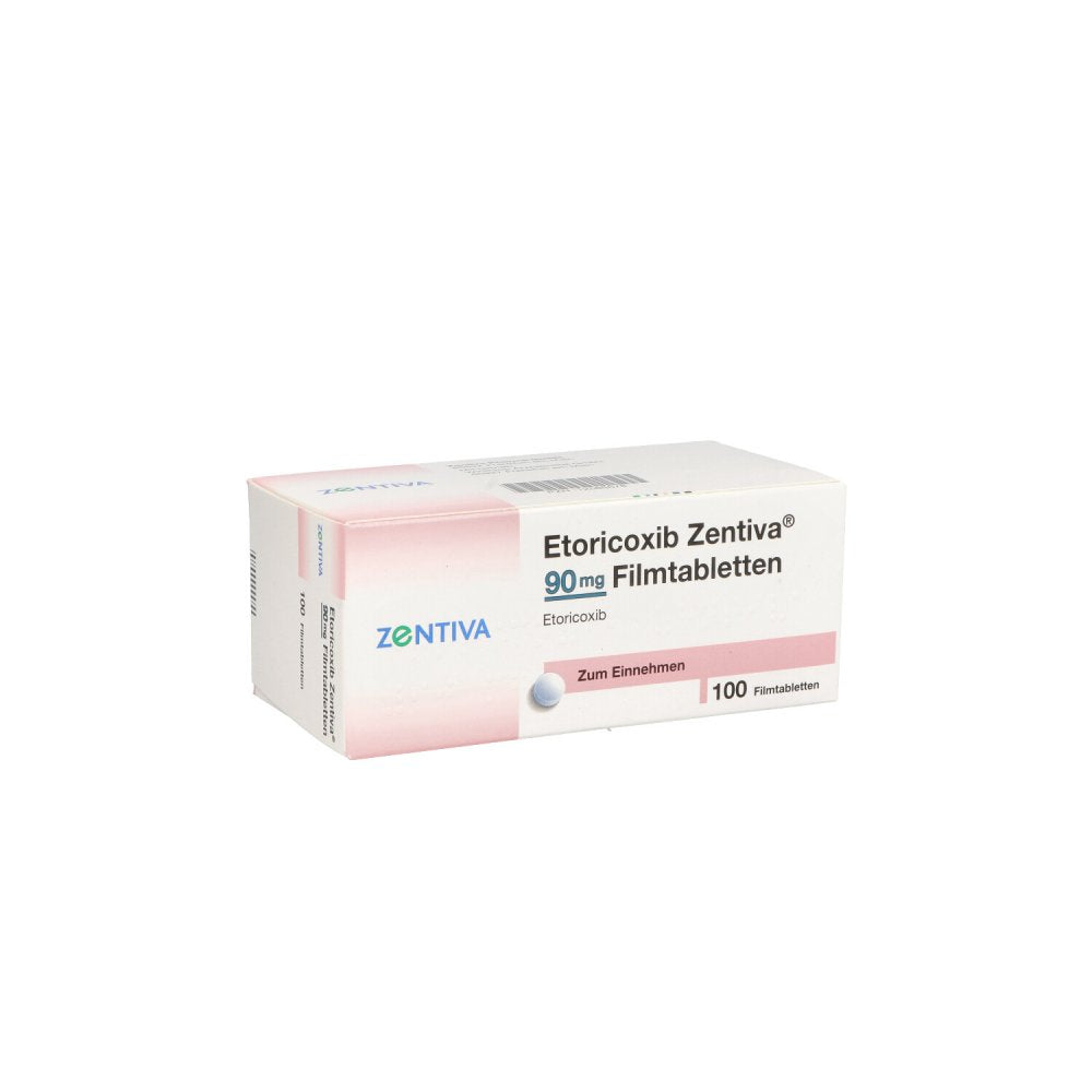 Das Produktfoto zeigt Etoricoxib Zentiva 90 Mg Filmtabletten (100 stk) PZN 12585678