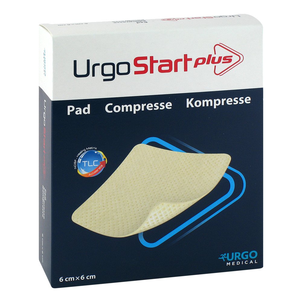 Das Produktfoto zeigt Urgostart Plus Kompresse 6x6 Cm (20 stk) PZN 12596127