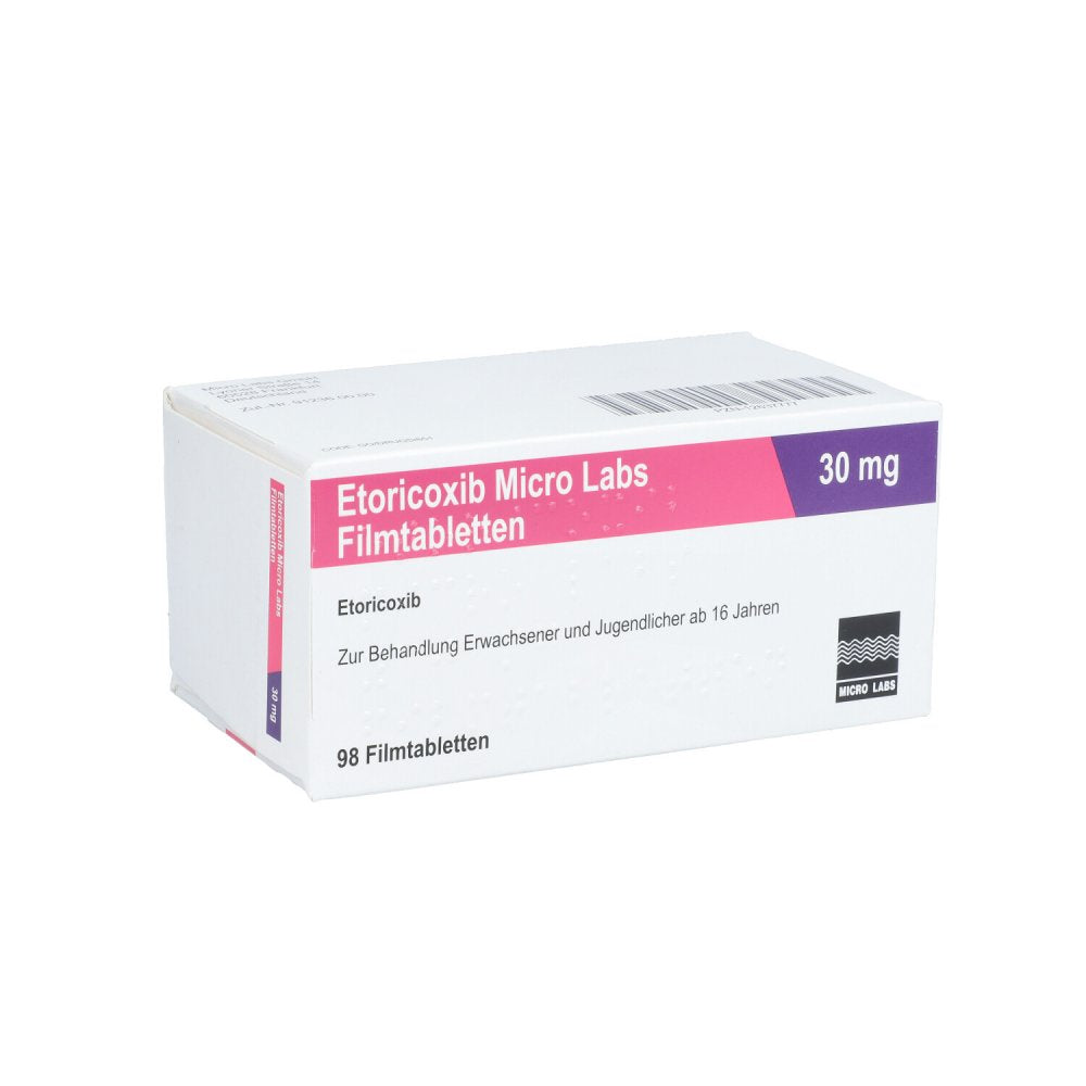Das Produktfoto zeigt Etoricoxib Micro Labs 30 Mg Filmtabletten (98 stk) PZN 12637777