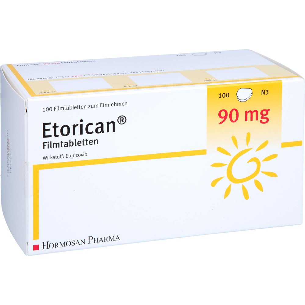 Das Produktfoto zeigt Etorican 90 Mg Filmtabletten (100 stk) PZN 12652481