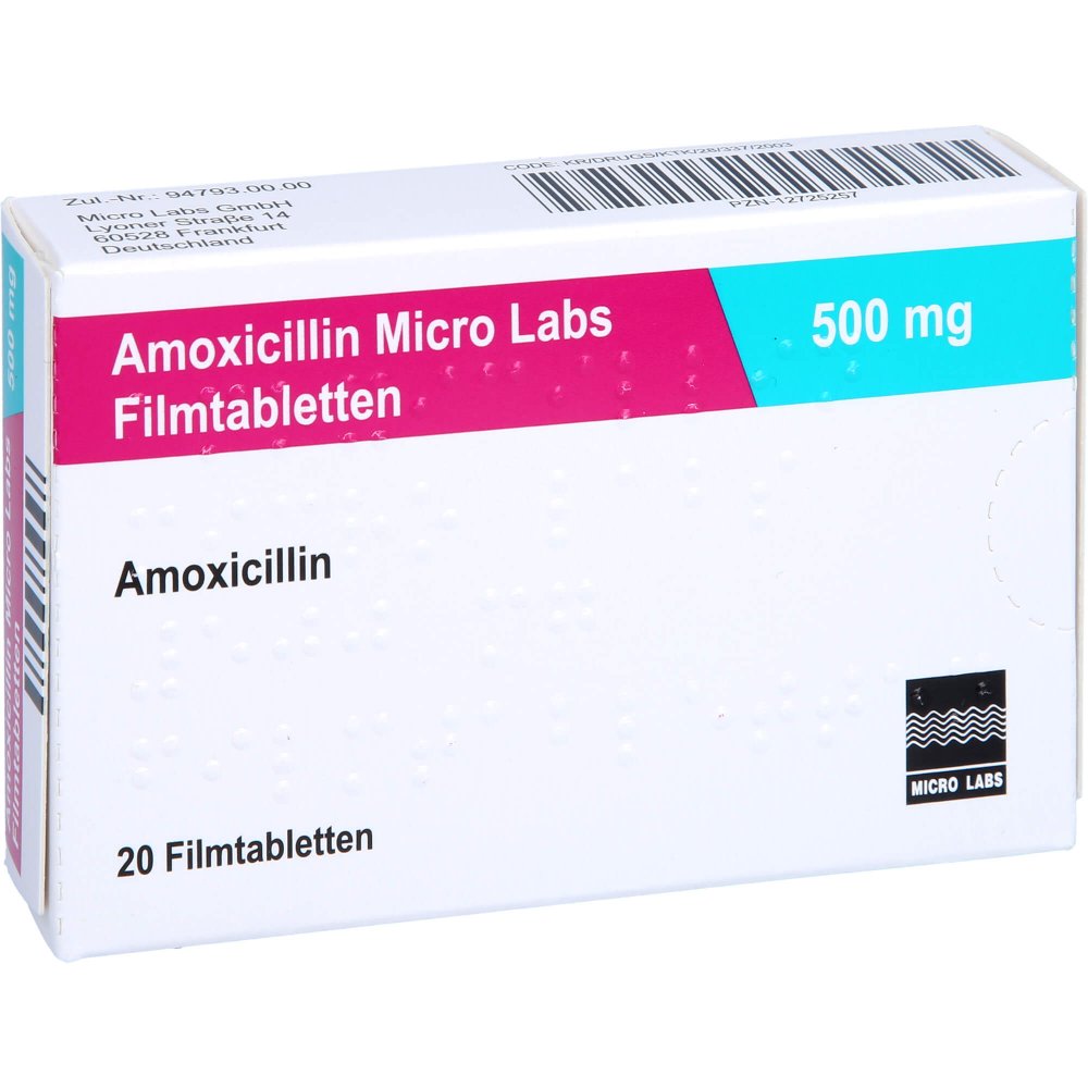 Amoxicillin Micro Labs 500 Mg Filmtabletten (20 stk)