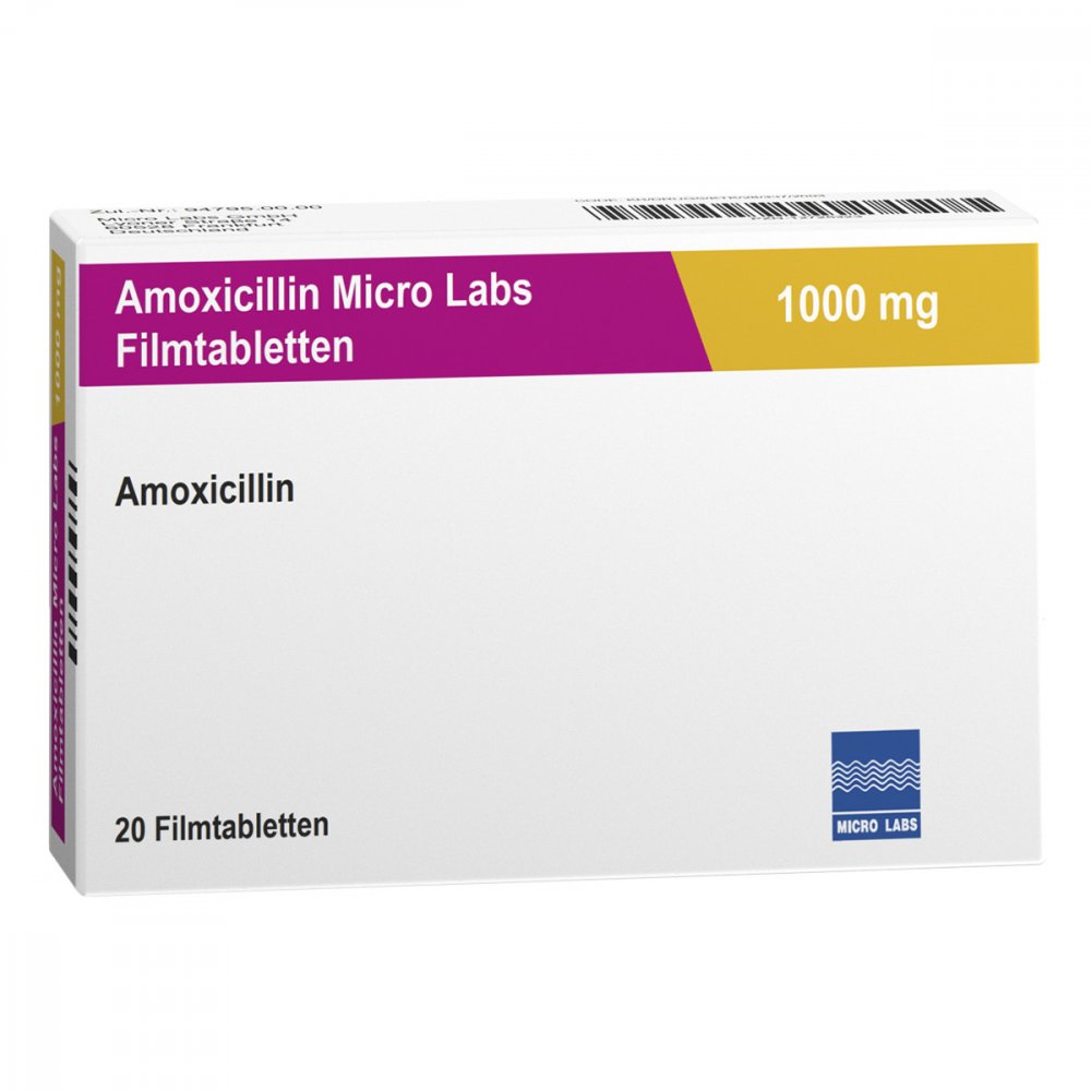 Amoxicillin Micro Labs 1000 Mg Filmtabletten (20 stk)