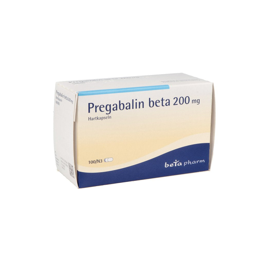 Das Produktfoto zeigt Pregabalin Beta 200 Mg Hartkapseln (100 stk) PZN 12740506