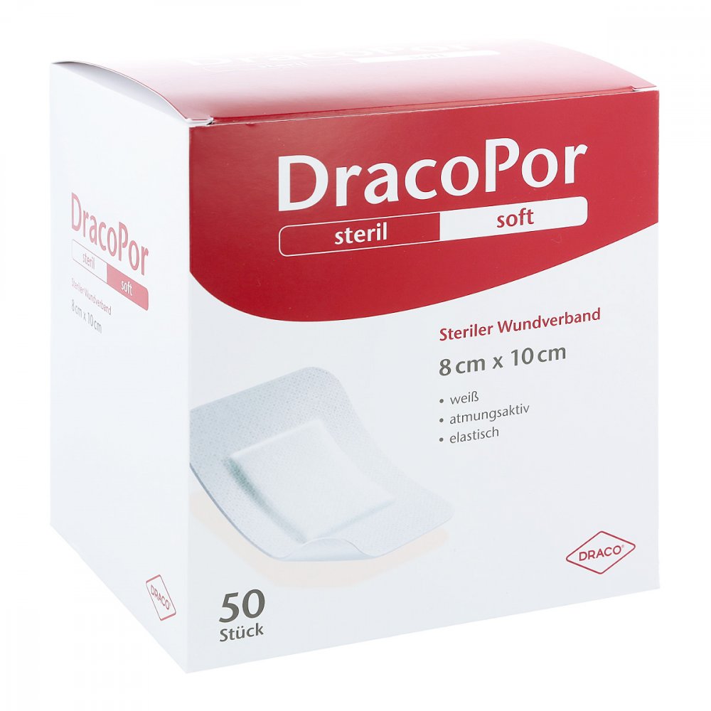 Dracopor Wundverband 8x10 Cm Steril (50 stk)