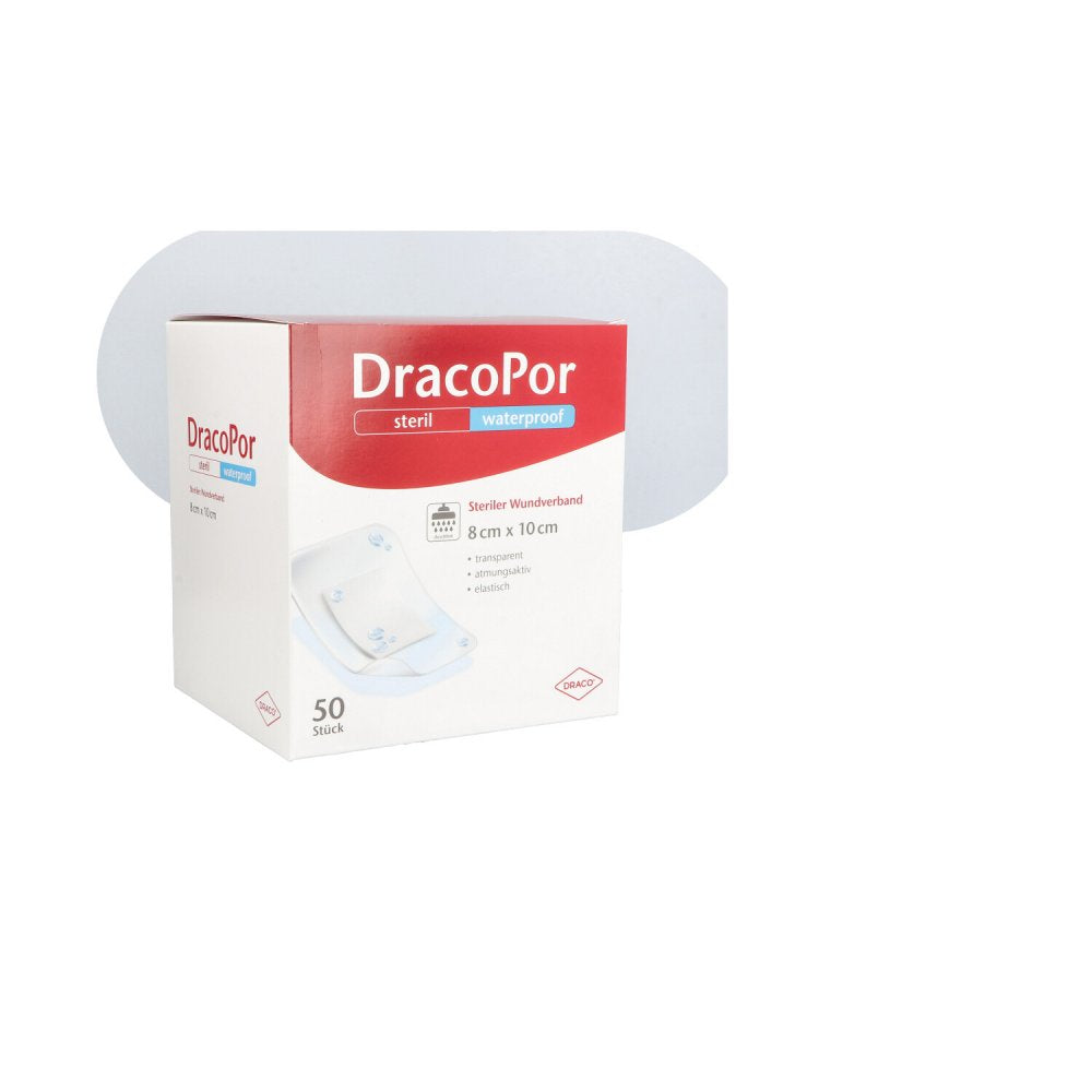 Dracopor Waterproof Wundverband 8x10 Cm Steril (50 stk)