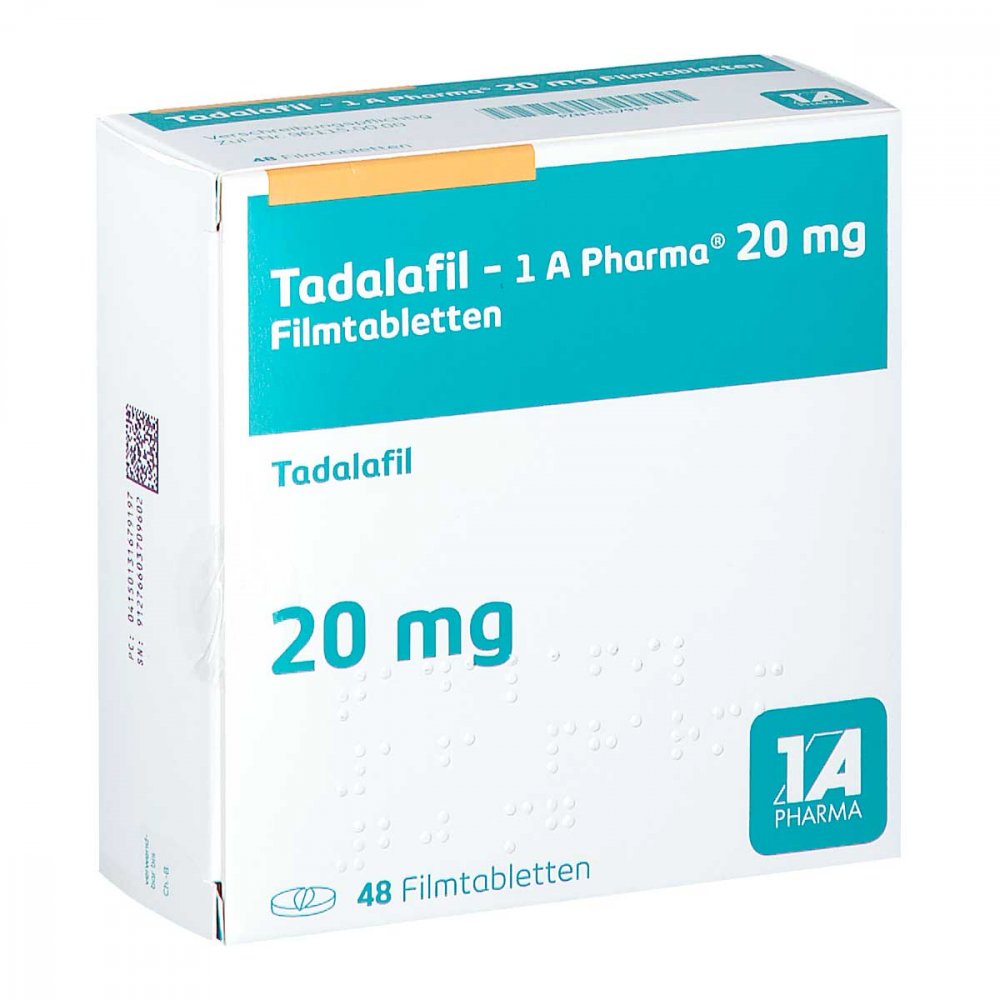 Tadalafil-1a Pharma 20 Mg Filmtabletten (48 stk)