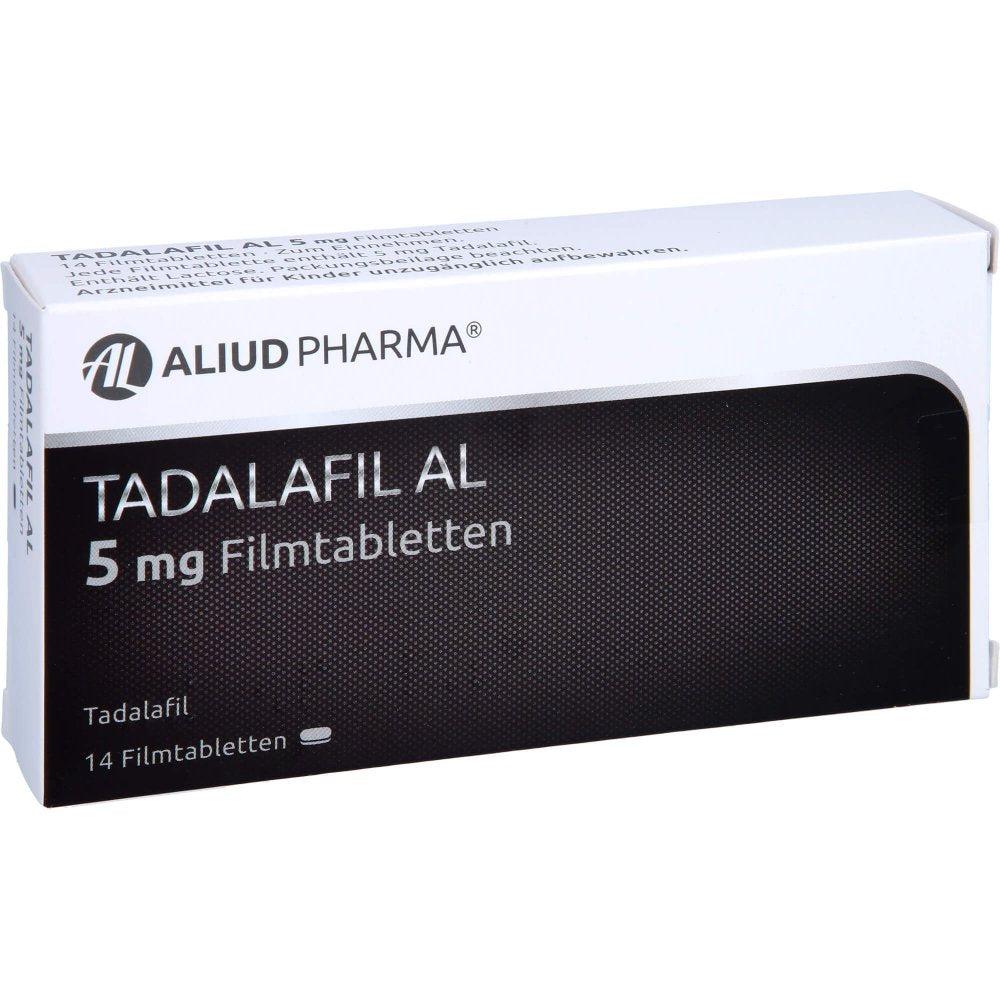 Das Produktfoto zeigt Tadalafil Al 5 Mg Filmtabletten (14 stk) PZN 13231847