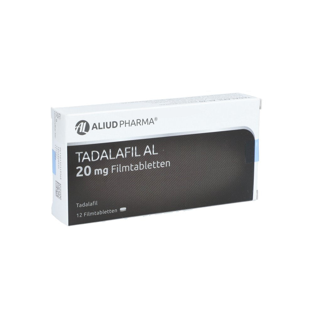 Das Produktfoto zeigt Tadalafil Al 20 Mg Filmtabletten (12 stk) PZN 13231936