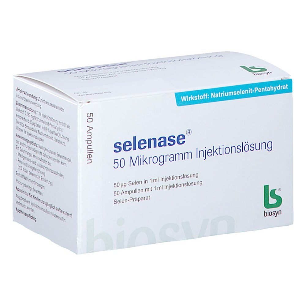 Selenase 50 Mikrogramm Injektionslösung (50X1 ml)