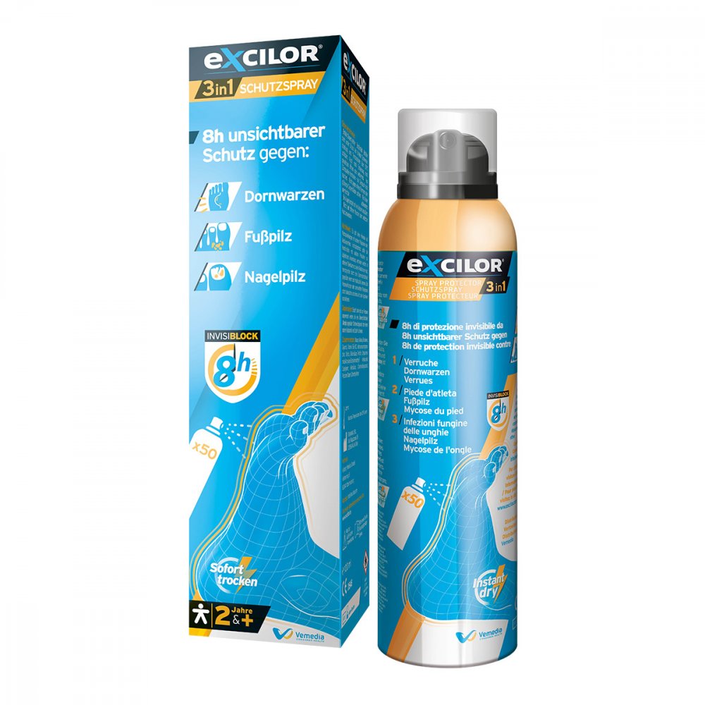 Das Produktfoto zeigt Excilor 3in1 Schutzspray (100 ml) PZN 13417606