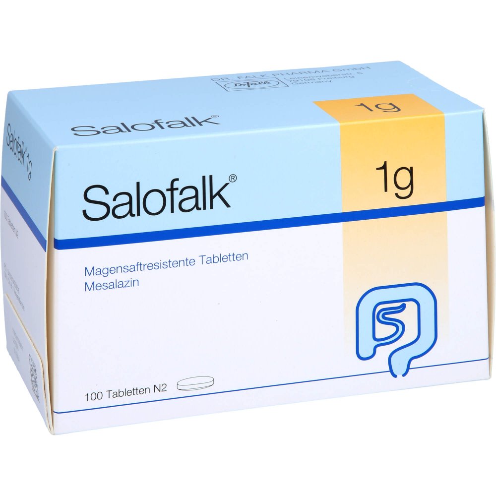 Das Produktfoto zeigt Salofalk 1 G Magensaftresistente Tabletten (100 stk) PZN 13420353