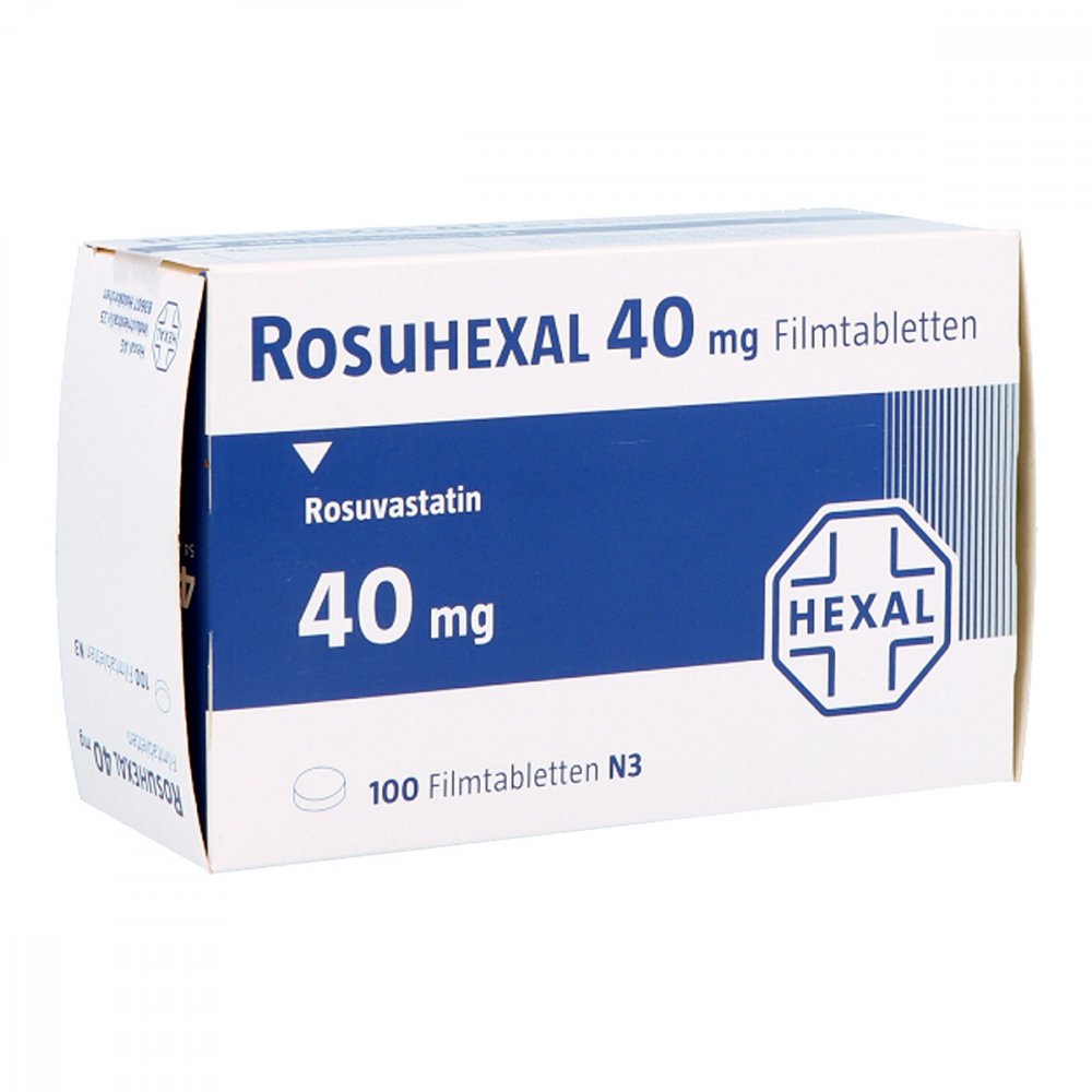 Das Produktfoto zeigt Rosuhexal 40 Mg Filmtabletten (100 stk) PZN 13569753