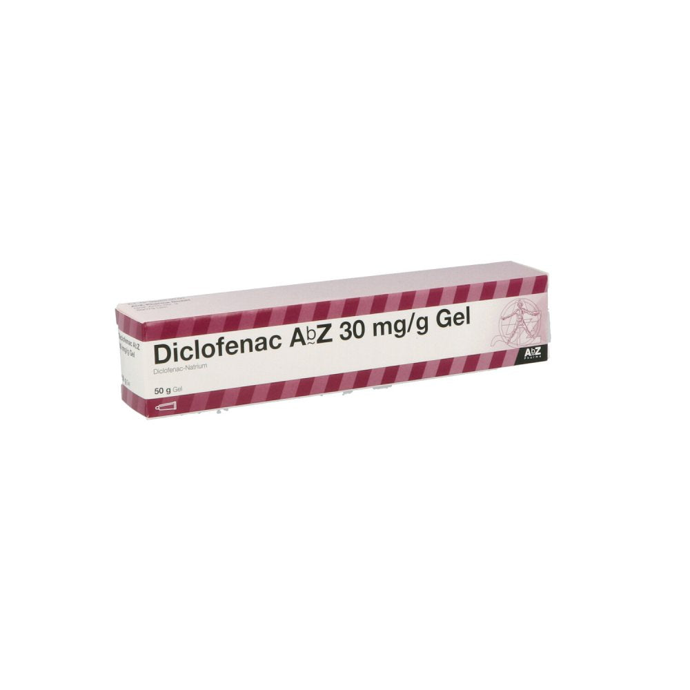 Das Produktfoto zeigt Diclofenac Abz 30 Mg/G Gel (50 g) PZN 13578019